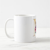 Gold Glitzer M Monogram Floral Burgund Red Kaffeetasse (Links)