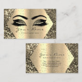 Gold Glitzer Makeup Artist Lash Brow Champaigne Visitenkarte (Vorne/Hinten)