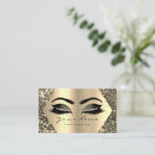 Gold Glitzer Makeup Artist Lash Brow Champaigne Visitenkarte (Stehend Vorderseite)