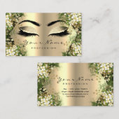 Gold Glitzer Makeup Artist Lashes Schwarz Visitenkarte (Vorne/Hinten)