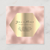Gold Glitzer Makeup Lashes Pink Metallic Glitzer Quadratische Visitenkarte (Rückseite)