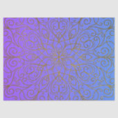 Gold Glitzer Mandala auf Lila bis blauen Hintergru Seidenpapier (Vorderseite)