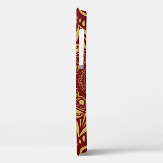 Gold Glitzer mandala Herzen und Wirbel. Case-Mate iPhone Hülle (Rückseite / Links)