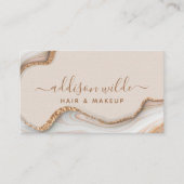 Gold Glitzer Marble Agate Modern Chic QR Code Visitenkarte (Vorderseite)