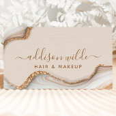 Gold Glitzer Marble Agate Modern Chic QR Code Visitenkarte