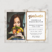 Gold Glitzer & Marble Foto Graduation Party