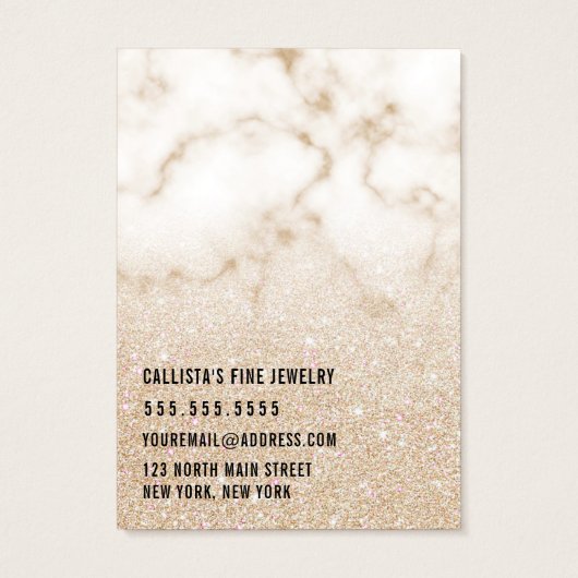 Gold Glitzer Marble Ombre Earring Display Card (Rückseite)
