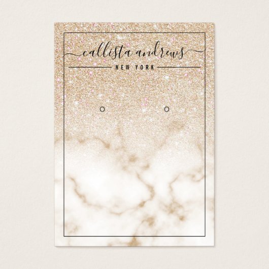 Gold Glitzer Marble Ombre Earring Display Card (Vorderseite)