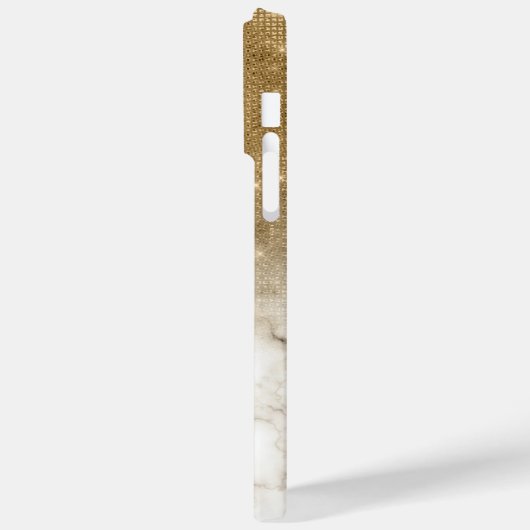 Gold Glitzer Marble Ombre Monogram Case-Mate iPhone Hülle (Rückseite / Links)