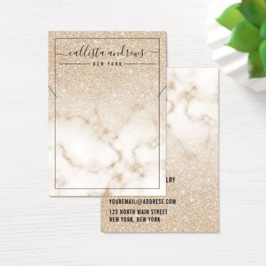 Gold Glitzer Marble Ombre Necklace Display Card (Schreibtisch)