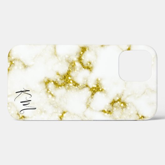 Gold Glitzer Marble Personalisiert Case-Mate iPhone Hülle (Rückseite (Horizontal))