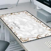 Gold Glitzer Marmor Elegantes Muster - Firmenname Schreibtischunterlage