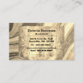 Gold Glitzer Marmor Monogram Elegant Abstrakt Visitenkarte (Rückseite)