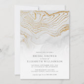 Gold Glitzer Marmordusche Einladung (Vorderseite)