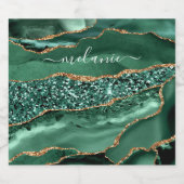 Gold Glitzer Marmorname Weinkeller Schaumweinetikett (Einzelnes Label)