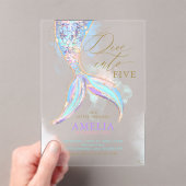 Gold Glitzer Meerjungfrau Schwanz Tauchen in Kinde Acryleinladungen (Insitu (Handheld))