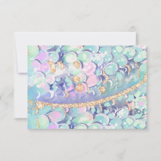 Gold Glitzer Meerjungfrau Schwanz unter dem Foto Dankeskarte (Rückseite)