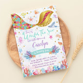 Gold Glitzer | Meerjungfrau unter dem Meer Geburts Einladung