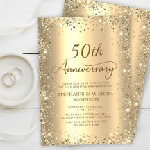 Gold Glitzer Metallic 50. Hochzeitstag