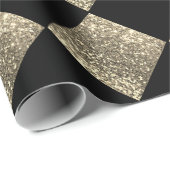 Gold Glitzer Metallic Black Abstrakt Chic Geschenkpapier (Rolleneckpunkt)