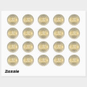 Gold Glitzer & Metallic Bronze Wedding Monogram Runder Aufkleber (Blatt)