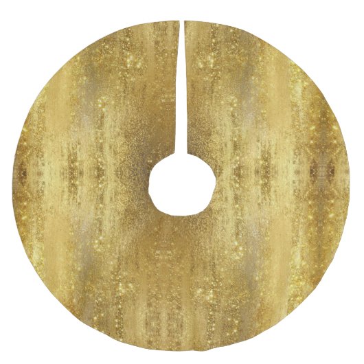 Gold Glitzer Metallic Polyester Weihnachtsbaumdecke (Vorderseite)