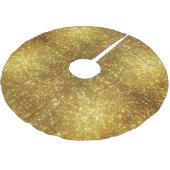 Gold Glitzer Metallic Polyester Weihnachtsbaumdecke (Schrägansicht)