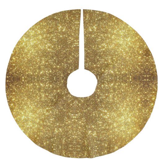 Gold Glitzer Metallic Polyester Weihnachtsbaumdecke (Vorderseite)