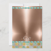 Gold Glitzer Metallic Punkt Personalize Initial Dankeskarte (Rückseite)