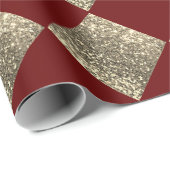 Gold Glitzer Metallic Red Abstrakt Chic Geschenkpapier (Rolleneckpunkt)
