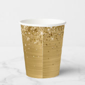 Gold Glitzer Metallic Sweet 16 Pappbecher (Rechts)