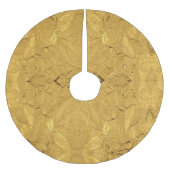 Gold Glitzer Metallic verkrüppelt Elegantes Holida Polyester Weihnachtsbaumdecke (Vorderseite)