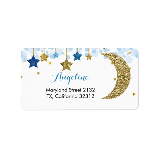 Gold Glitzer Modern Modern Address Label Adressaufkleber (Vorne)