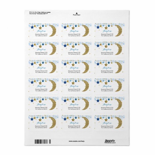 Gold Glitzer Modern Modern Address Label Adressaufkleber (Vorne)