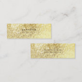 Gold Glitzer Moderne Haare-Treppenkarte Mini Visitenkarte (Vorne/Hinten)