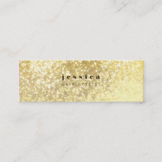 Gold Glitzer Moderne Haare-Treppenkarte Mini Visitenkarte (Vorderseite)