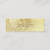 Gold Glitzer Moderne Haare-Treppenkarte Mini Visitenkarte (Rückseite)