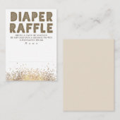 Gold Glitzer Moderne Windeln Raffle Baby Dusche Begleitkarte (Vorne/Hinten)