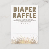 Gold Glitzer Moderne Windeln Raffle Baby Dusche Begleitkarte (Vorderseite)