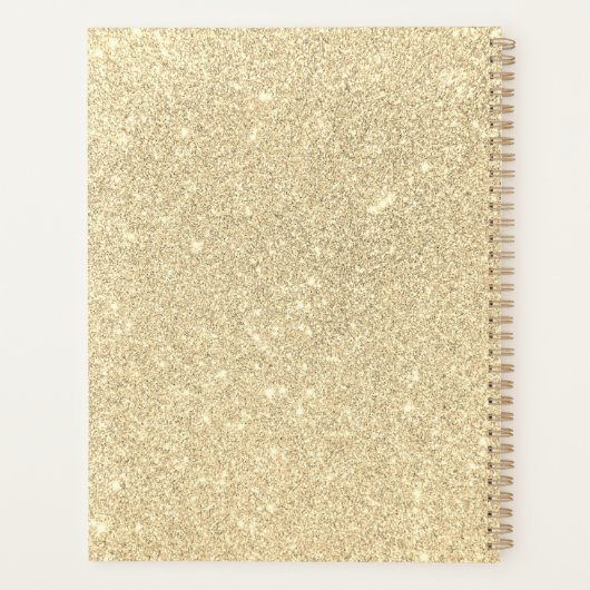 Gold Glitzer Moderner Terminologieplaner Planer (Rückseite)