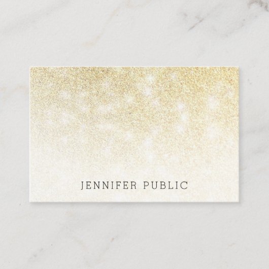 Gold Glitzer Modernes Berufliches Template Elegant Visitenkarte (Vorderseite)