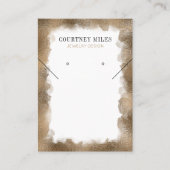 Gold Glitzer Modernes Lux Ohrringe Schmuckstück Di Visitenkarte (Vorderseite)
