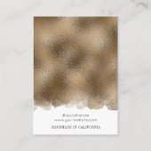 Gold Glitzer Modernes Lux Ohrringe Schmuckstück Di Visitenkarte (Rückseite)