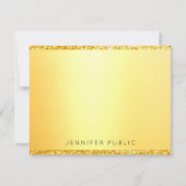 Gold Glitzer Modernes Mit Monogramm Template Elega Mitteilungskarte (Vorderseite)