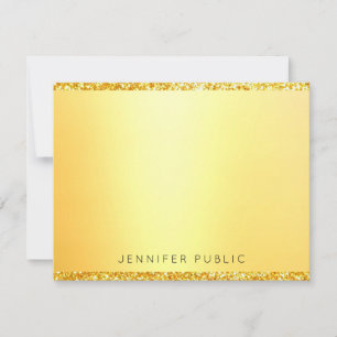 Gold Glitzer Modernes Mit Monogramm Template Elega Mitteilungskarte
