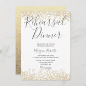 Gold Glitzer Modernes Probe Abendessen Einladung (Vorne/Hinten)