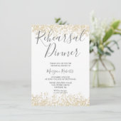 Gold Glitzer Modernes Probe Abendessen Einladung (Stehend Vorderseite)