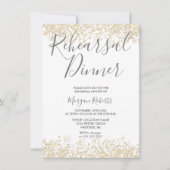 Gold Glitzer Modernes Probe Abendessen Einladung (Vorderseite)