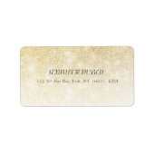 Gold Glitzer Modernes Template Trendy Design Stilv Adressaufkleber (Vorne)