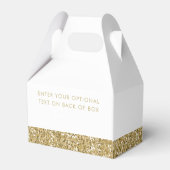 Gold Glitzer Modernes XOXO Girly Party Geschenkschachtel (Rückseite)